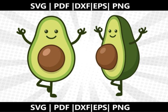 Avocado Yoga SVG Cricut Cut File: Graphics & Freebies
