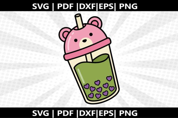 Boba Bear Tea SVG Cricut Cut File: Graphics & Freebies for Creative Projects