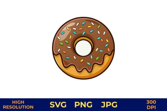 Chocolate Frosted Doughnut Sprinkles Graphics Freebies