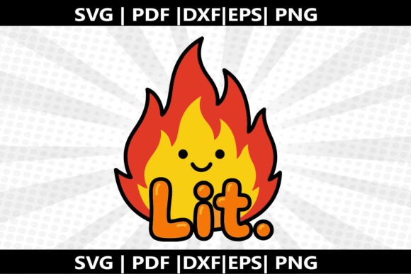 Fire Flame LIT SVG Cricut Cut File