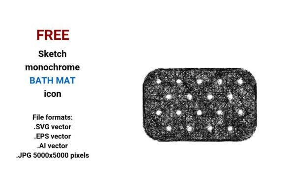 FREE Sketch Bath Mat Icon Graphics