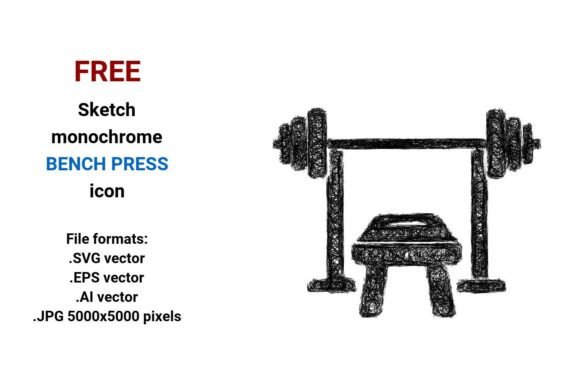FREE Sketch Bench Press Icon