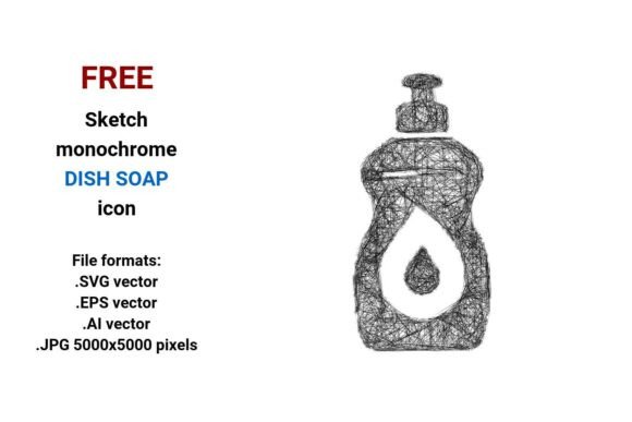 FREE Sketch Dish Soap Icon Graphics