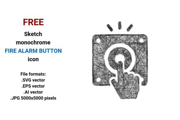 FREE Sketch Fire Alarm Button Icon Graphics
