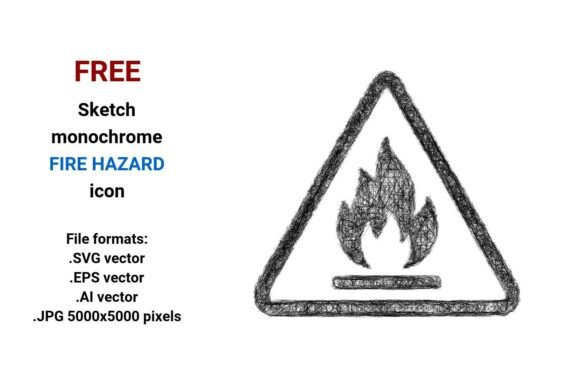 FREE Sketch Fire Hazard Icon Graphics