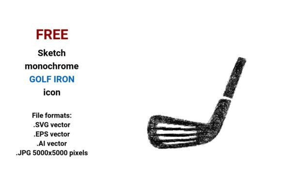 FREE Sketch Golf Iron Icon Graphics