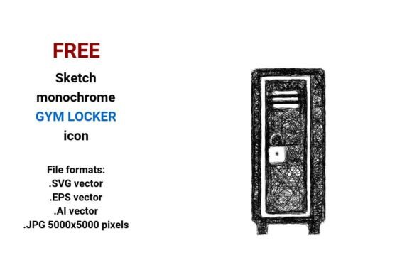 FREE Sketch Gym Locker Icon Graphics