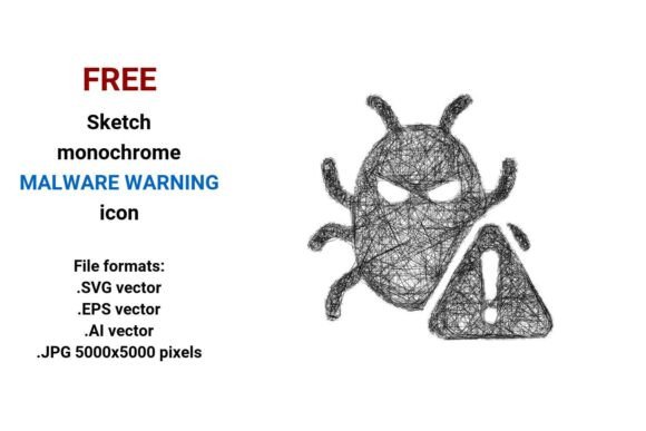 FREE Sketch Malware Warning Icon Graphics