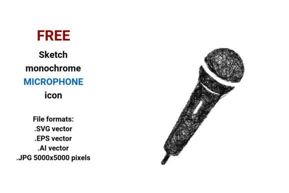 FREE Sketch Microphone Icon Graphics
