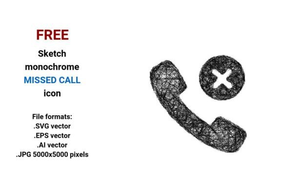 FREE Sketch Missed Call Icon Graphics