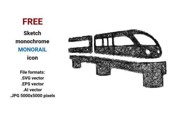 FREE Sketch Monorail Icon for Graphics and Freebies