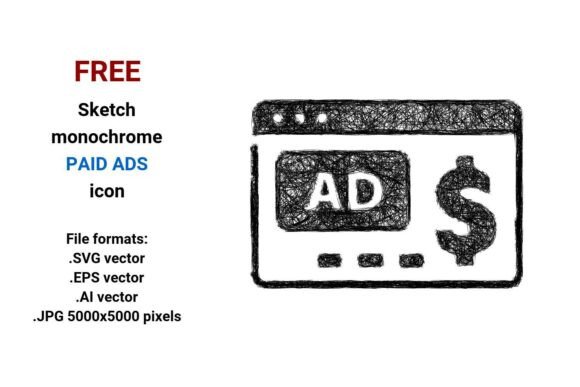 FREE Sketch Paid Ads Icon