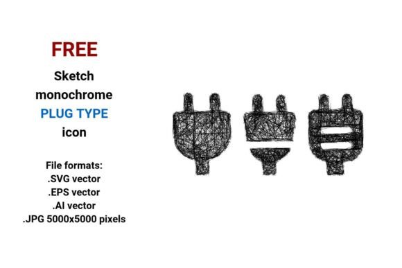 FREE Sketch Plug Type Icon Graphics