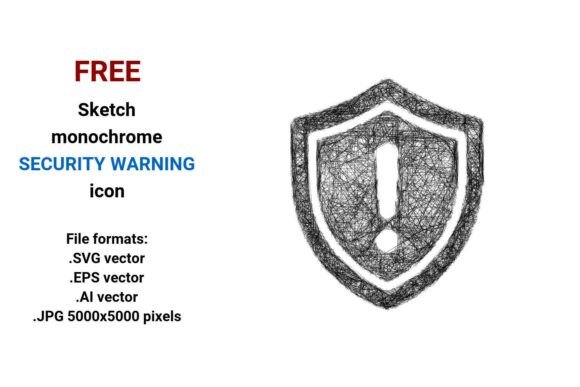 FREE Sketch Security Warning Icon Graphics