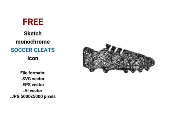 FREE Sketch Soccer Cleats Icon Graphics