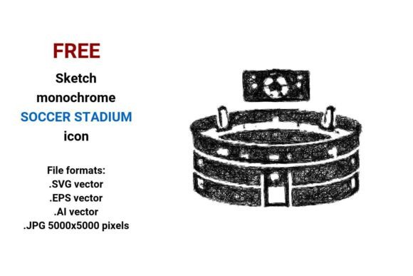 FREE Sketch Soccer Stadium Icon Graphics