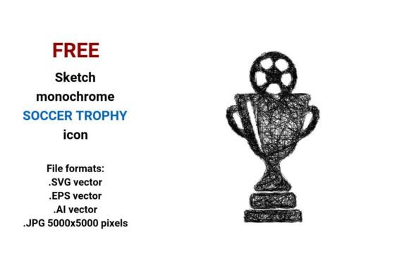 FREE Sketch Soccer Trophy Icon for Graphics and Freebies