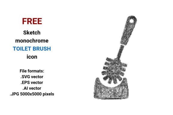 FREE Sketch Toilet Brush Icon Graphics