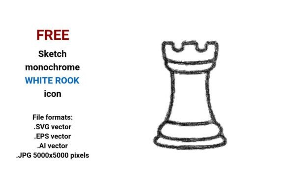 FREE Sketch White Rook Icon Graphics