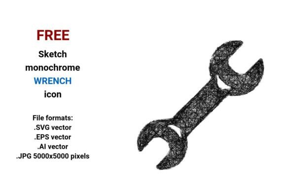 FREE Sketch Wrench Icon Graphics and Freebies