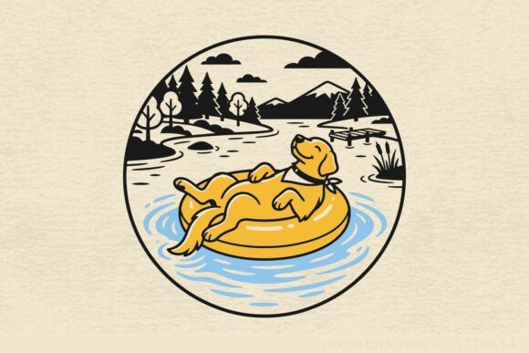 Funny Summer Lake Life Dog SVG Graphics