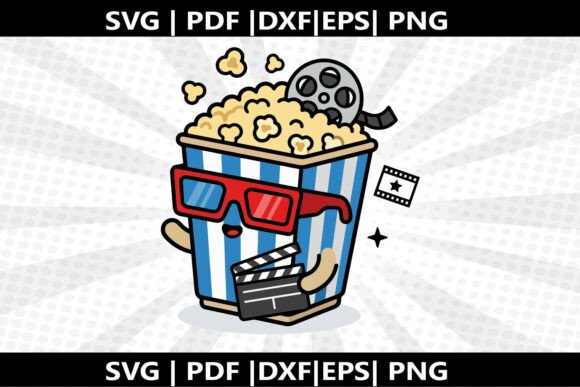 Popcorn Movie Star SVG Cricut Cut File