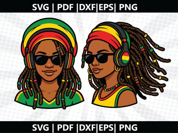 Rasta Afro Girl SVG: Graphics & Freebies