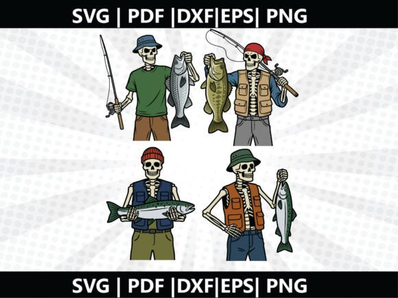 Skull Fisher SVG: Graphics for Freebies