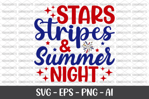 Stars Stripes Summer Night SVG for Crafts and Graphics