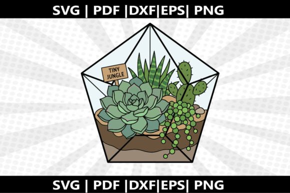 Succulent Terrarium SVG Cricut Cut File Graphics Freebies