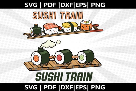 Sushi Train SVG Cricut Cut File Graphics Freebies