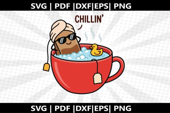 Tea Bag Relaxing SVG Cricut Cut File