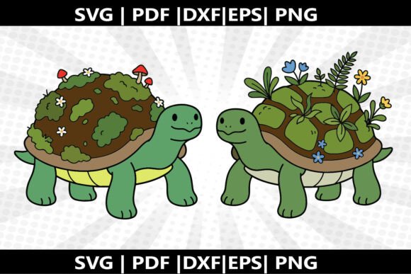 Turtle Moss SVG Cricut Cut File Graphics