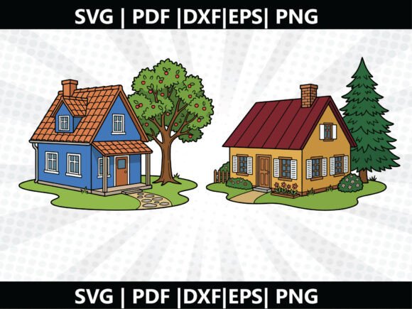 Village House SVG Cricut Cut File: Graphics & Freebies for Creative Brands