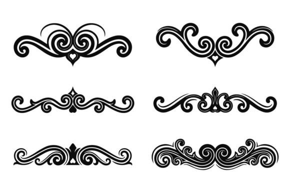 Vintage Scroll Work SVG Bundle Graphics