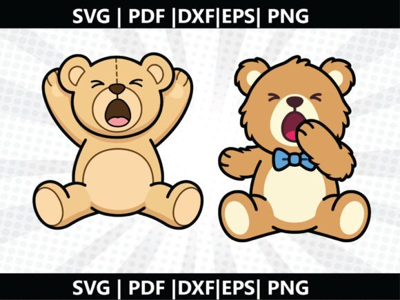 Yawning Teddy SVG: Graphics for Freebies